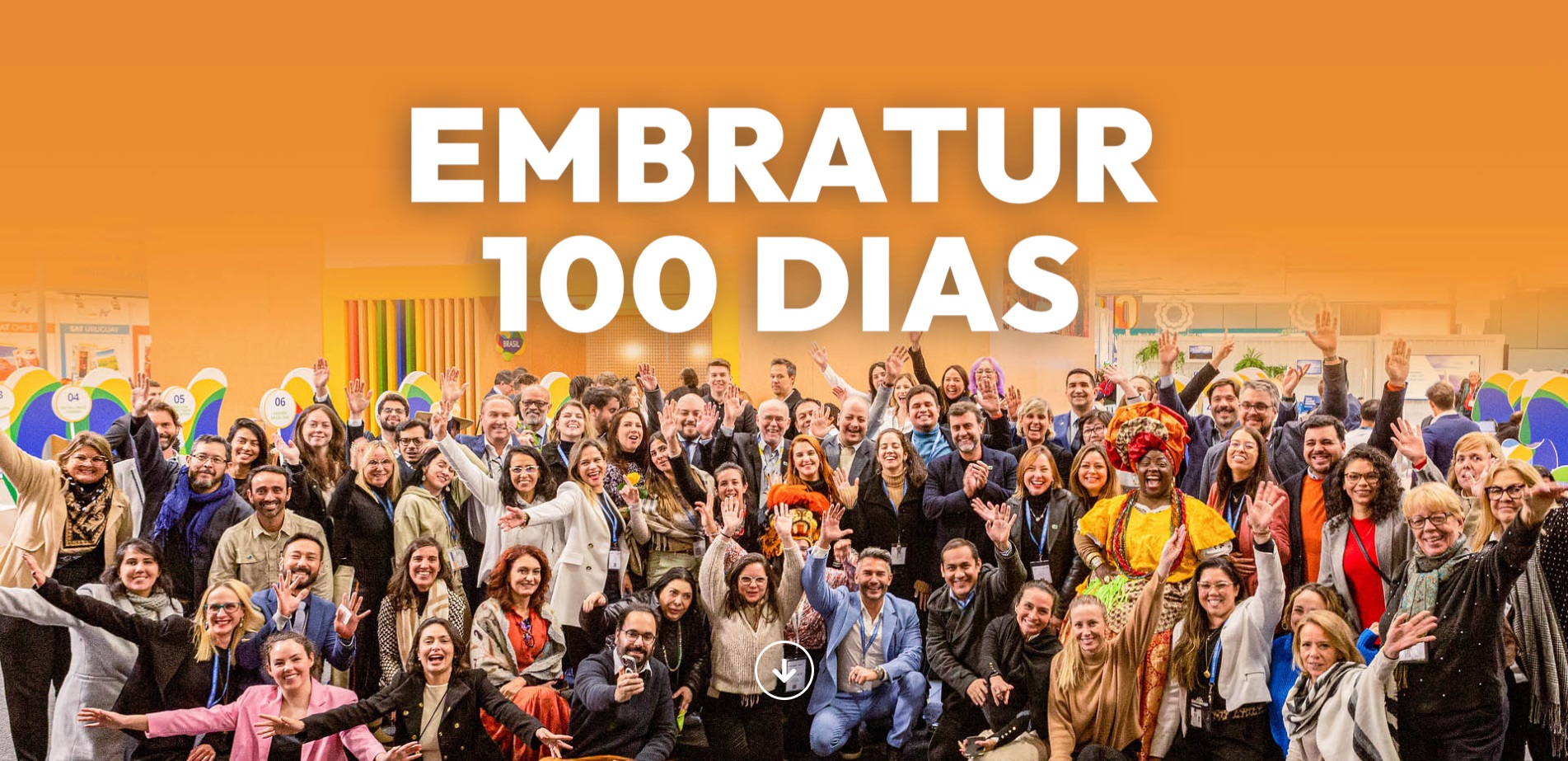 Tela do site Embratur 100 dias